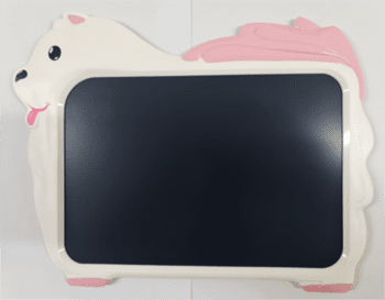 לוח לכתיבה רב צבעים מחיק בלחיצת כפתור LCD בצורת כלב לבן