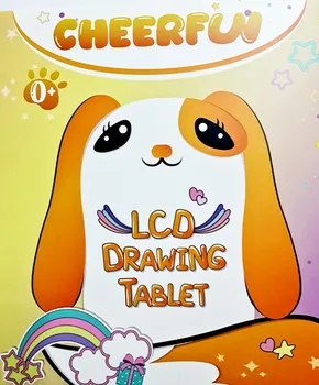לוח לכתיבה רב צבעים מחיק בלחיצת כפתור LCD בצורת כלב כחול